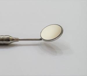 Manual Dental Hollow Handle <b>Mirror</b> with Front Surface <b>Plastic</b> and Steel Material - Product Image 1