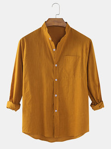 Camisa larga de algodón para hombre de calidad superior con material transpirable y ajuste moderno, ideal para actividades al aire libre, reuniones de negocios - Product Image 4