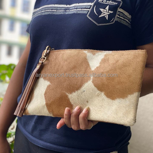 Portefeuille en cuir de vachette véritable à poil OEM et pochette à pampilles en cuir véritable de haute qualité fait à la main Western Ladies Purse Wallet - Product Image 3