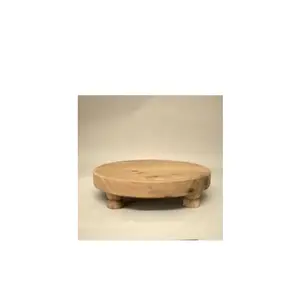 Soporte de pastel de madera para el hogar y la cocina con soporte de pastel de madera hecho a mano natural pulido a mano natural para gran oferta