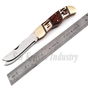 Couteau pliant de bricolage à Double lame, ustensile utilitaire de bricolage en acier inoxydable, couteaux Sm en acier de damas 58-60HRC, entretoise (smk1365) - Product Image 6