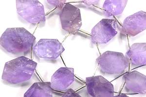 18 pièces de pierres précieuses en améthyste rose naturelle, forme hexagonale, non traitée, pierre brute coupée à la main, fabrication de bijoux faits à la main - Product Image 5