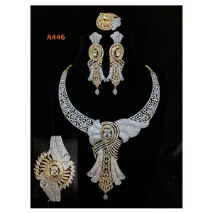 Necklace Earring African Jewellery Design American Diamond Plated Wedding