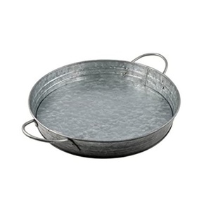 Plateau de service rond galvanisé à la vente chaude, décoration de table pour la maison, les hôtels et les restaurants, métal galvanisé, Noël - Product Image 1