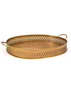 Luxury Nordic Custom Art <b>Hand</b>-<b>Casted</b> Decorative Iron Cut Work Serving Tray Gold Antique Metal for Wedding Fruit Display - Product Image 2