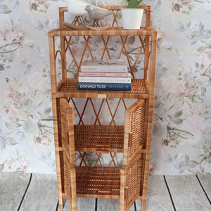 Factory Bamboo Pot Plant Stand 4 Tier Planter Rack Rattan Wood Ladder Shelf Shelves Flower With OEM ODM - Product Image 1