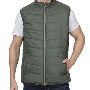 Blouson matelassé sans manches à capuche élégant pour homme, idéal pour l'hiver, écologique, coupe-vent, réversible, avec logo personnalisé, dernière tendance streetwear - Product Image 1