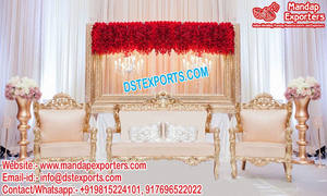 Best Jewish Wedding Stage Sofa Set Phenomenal Wedding Stage Furniture Set Golden Diamond Wedding Stage Furniture Set - Product Image 3