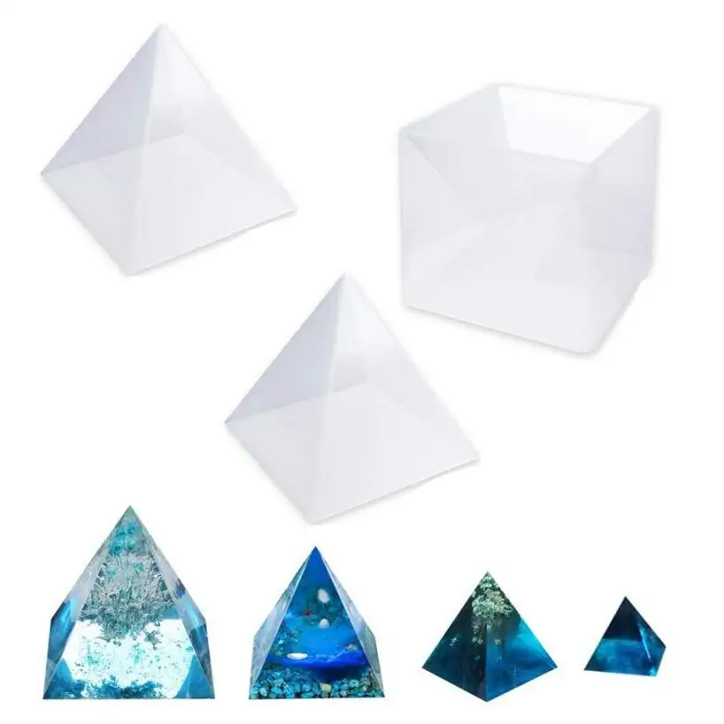 15cm/5.9inch Large Silicone Pyramid Resin Molds for DIY Orgonite Orgone Jewelry Home Decoration 2 inner triangle Pyramids Mould