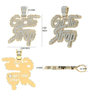 Usine personnalisée glacé VVS Moissanite Lab diamant Hip Hop Logo nom pendentif Pass diamant testeur hommes bijoux en argent - Product Image 1