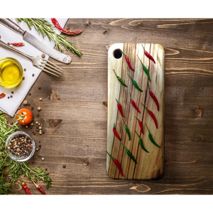 Bloques de cortar de madera de cocina con diseños únicos para servir y cortar pizza frutas verduras alimentos - Product Image 4