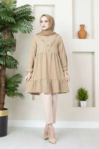 Tunique à motif froncé pour femmes, vêtements islamiques, à volants, tunique voile, mode Abaya, Hijab modeste, nouvelle collection 2022 - Product Image 4