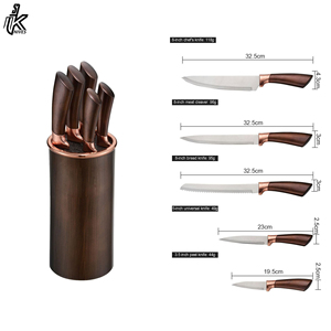 Custom Professional 6pcs Slicer Chef Knife Sets Stainless Steel Set <b>Kitchen</b> Knives with Round Block - Product Image 6