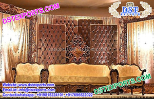 Panneaux en cuir de scène de mariage avec décoration en cristal Panneaux en cuir de mariage occidental Décoration de mariage Murs arrière en cuir blanc - Product Image 2