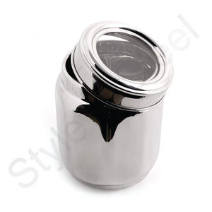 Bote de papel de acero inoxidable para mesa, conjunto de 2 unidades, pequeño, transparente, hermético - Product Image 2