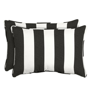 Funda de Cojín para Exteriores, Tamaño Personalizado, Rayas Blancas y Negras, Funda de Almohada Duradera, Repuestos para <span class=keywords><strong>Cojines</strong></span> de Patio - Product Image 1
