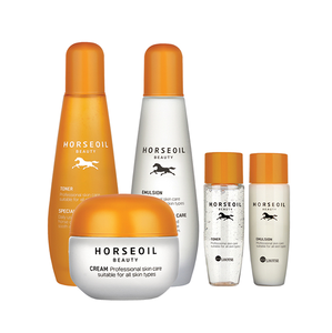 Ellelhotse - Kit de Cuidado Facial Profesional Antienvejecimiento y Blanqueador con Aceite de Caballo, 3 Piezas: Tónico, Emulsión y Crema para una Piel Suave - Product Image 2