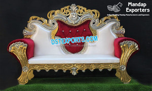 Royal Rajwadi Mariage Maharaja Canapé Moderne Élégant En Bois Traité Artisanat Designer Léger Siège D'amour pour La Cérémonie De Mariage - Product Image 5