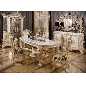 Muebles de Comedor de Teca de Lujo Tallados a Mano, Muebles de Comedor de Madera Tallada Estilo Real Británico, Muebles de Comedor de Madera Tallada a Mano Estilo Americano - Product Image 1