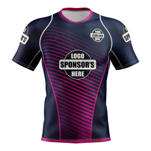 Maillot de rugby personnalisé de haute qualité, respirant, confortable, design attrayant, manches courtes, grandes tailles, logo personnalisable - Product Image 1