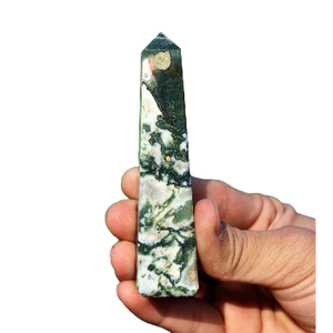 มอสสีเขียว Agate Obelisk Tower: ซื้อจาก N H อาเกตธรรมชาติคุณภาพดีชั้นหนึ่งหินจักระพลังบำบัดที่น่าตื่นตาตื่นใจ - Product Image 6