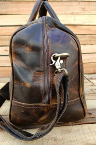 กระเป๋าดัฟเฟิลกระเป๋าหนังแพะแท้วินเทจแบบแฮนด์เมดสำหรับเดินทางกลางแจ้งวีคเอนเดอร์แฟชั่นทำมือหนังแท้สไตล์อินเดีย - Product Image 5