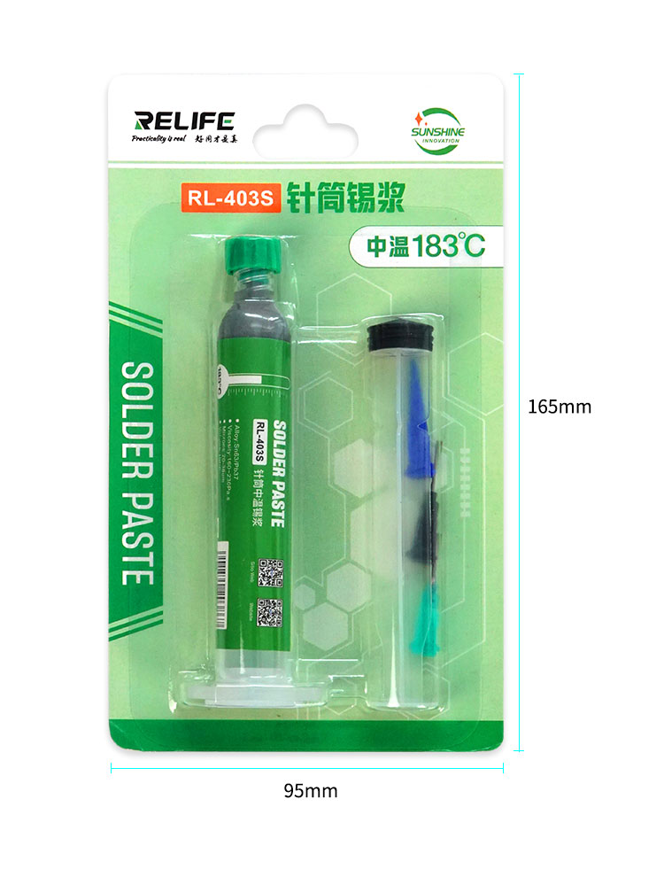 RELIFE RL-403S 183 solder paste (10CC,Matching needle + putter )