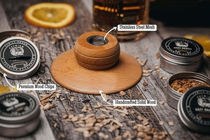 Bouteille à whisky en verre rustique avec couvercle en bois, kit d'infusion de cocktail haut de gamme - Product Image 4