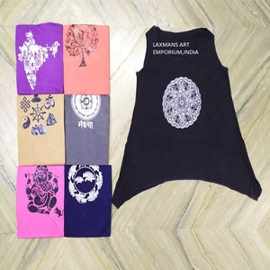 Camisetas sin mangas con estampado de Om Ganesh Buddha Shiva Krishna, tela de punto transpirable, 100% algodón largo, diseño Indie Folk para mujer - Product Image 2
