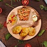 Feuille de palmier Areca naturelle et biologique, vaisselle jetable élégante écologique de luxe en forme de rectangle, assiettes à motif végétal de noël - Product Image 2