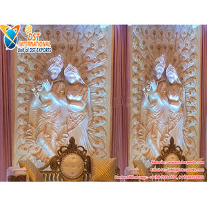 ตกแต่งมณฑปงานแต่งงาน กรอบรูปพระราชาคุริษณ์ รูปปั้นพระราชาคุริษณ์ใหม่ งานประติมากรรมพระราชาคุริษณ์แบบอินเดีย กรอบไฟเบอร์ธีมพระราชาคุริษณ์ แคลิฟอร์เนีย สหรัฐอเมริกา - Product Image 1