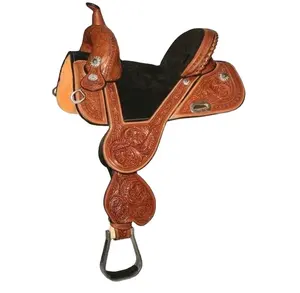 Exclusieve Hoge Kwaliteit Western Horse Treeless Zadel Met Hand Gebogen Top Indian Groothandel Fabrikant