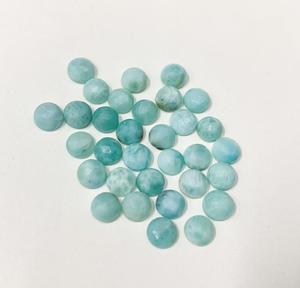Piedra semipreciosa Natural de 3mm, piedra semipreciosa redonda de corte de Rosa Larimar, tamaño calibrado, piedra trasera plana, precio de fábrica al por mayor - Product Image 1