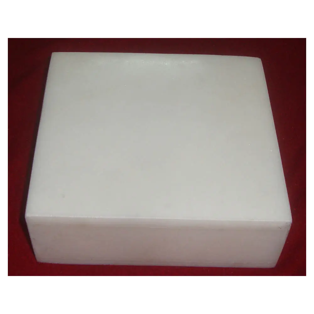 Square Shape Solid White Marble Pill Box