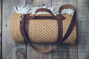 Correa de manta de cuero de primera calidad, manta de picnic, herrajes de latón, correa de transporte de Manta, Correa Vintage genuina, servicio marrón OEM y FBA - Product Image 5