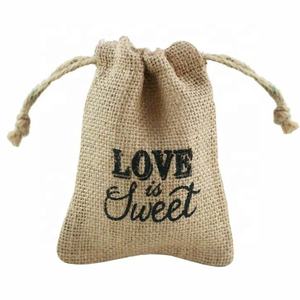 Hot Sale Custom Printed Burlap <b>Jute</b> Drawstring Pouch Wholesale Shopping <b>Bags</b> - Product Image 6
