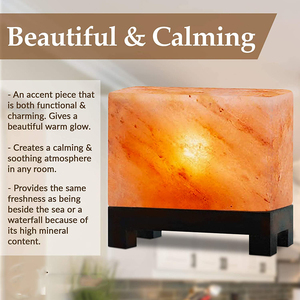 Lampe de sel de l'Himalaya 100% naturelle, sculptée à la main, écologique, de forme rectangulaire unique, pour le Feng Shui, vente en gros - Product Image 2