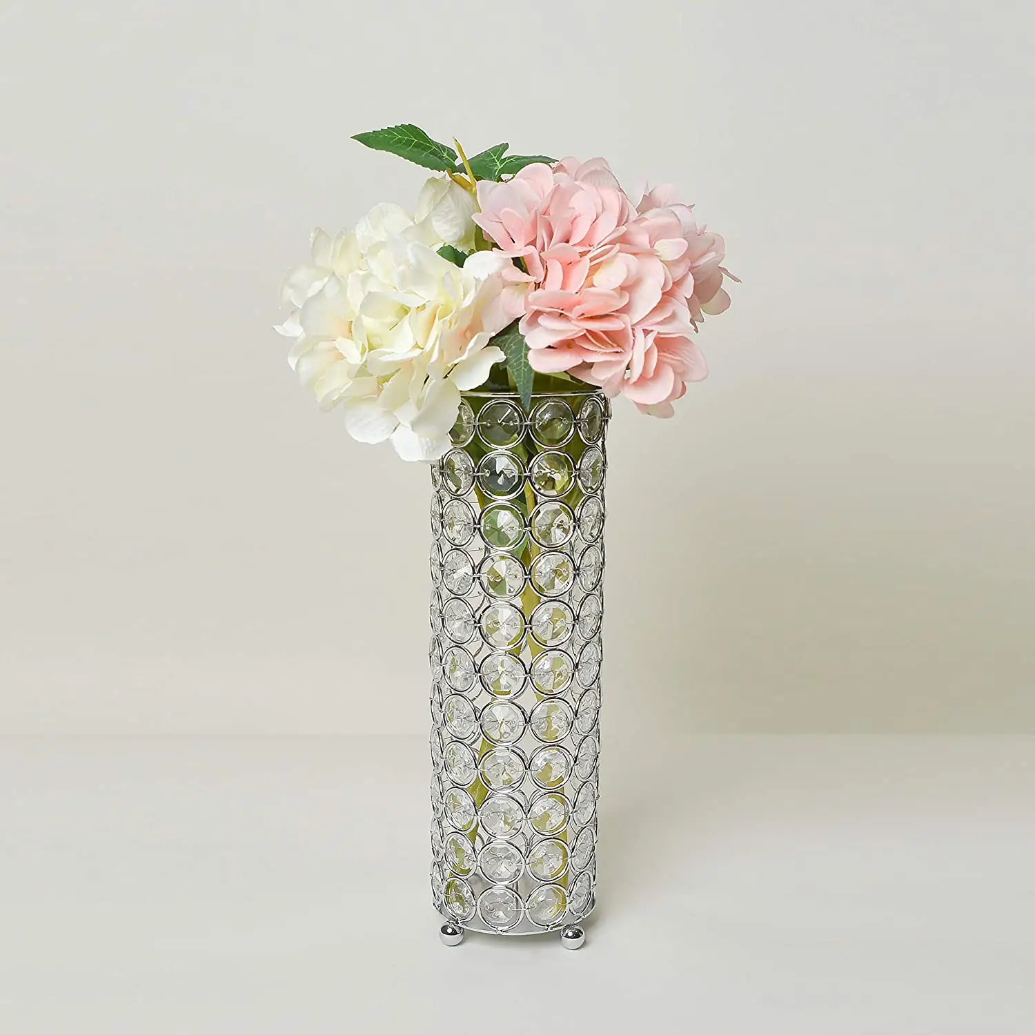 Sanstyle — fleur en cristal Ellipse, porte-bougie au design élégant, Vase de centre de table de mariage en métal et cristaux fait par KSN