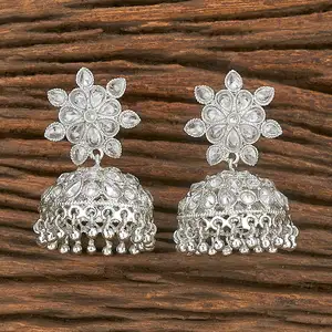 Antique Rhodium Plating Jhumki Earring Ladies wholesale Earrings Rhodium plated Jhumka 206917