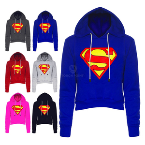 Sudadera corta con capucha para mujer, con logotipo personalizado, Tops cortos blancos, venta al por mayor - Product Image 6