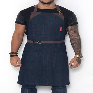 Men's XL Customizable OEM 100% Cotton <b>Denim</b> Cooking <b>Aprons</b> for Bangladesh Hospital Workwear Uniforms - Product Image 4