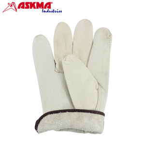 Guante de conductor de cuero de vaca de primera calidad, blanco y amarillo, piel de cabra, piel de oveja, piel de búfalo, pulgar recto, pulgar Keystone - Product Image 6