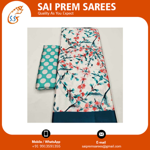 Lụa sarees Nhật Bản satin vải lụa Saree với readymade Thiết kế áo cho phụ nữ cung cấp số lượng lớn từ Ấn Độ - Product Image 3