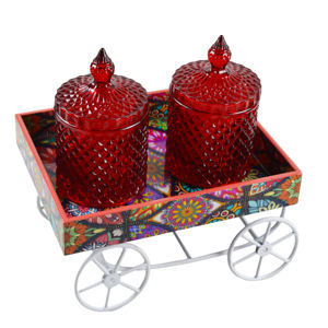 Pot de cire à bougie de bonne conception avec finition en émail, support de conception avec verre, pot de cire de stockage de soja, Design décoratif de maison - Product Image 2