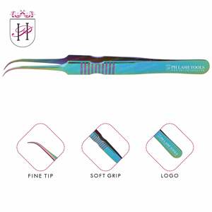 Stz — pincettes à pointe incurvée pour faux cils, couleur arc-en-ciel, pour Extension de cils, étiquette privée, nouvel arrivage - Product Image 4
