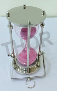 Sablier en verre poli chromé de 3 minutes design moderne Article décoratif de bureau nautique pour la gestion du temps Sablier de collection - Product Image 2