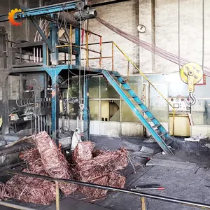 Copper Scrap Wire Machine 8MM 12MM 16MM Upward Copper Rod Copper Wire Scrap Continuous Casting Plant Copper Rod Making Machine