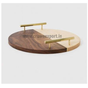 Bandeja de servicio de madera de diseño personalizado de alta calidad, platos rectangulares de hierro y placa de metal para cargador de uso doméstico - Product Image 2
