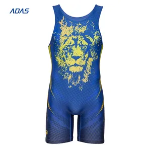 Thăng Hoa Thời Trang Nhanh Chóng Khô Đấu Vật Mặc Người Đàn Ông Đấu Vật Singlet In Kỹ Thuật Số Tùy Chỉnh Thiết Kế