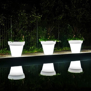 Jardinière lumineuse en résine créative pour hôtel, centre commercial, jardin, grande jardinière éclairée, pots à fleurs LED - Product Image 5